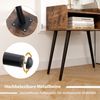 Nachttisch Beistelltisch mit offenem Fach Sofatisch mit Metallstützbeinen 50 x 32 x 58 cm Rustikalbraun 1 Stück Bild 5