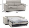 Dmora 2-Sitzer Schlafsofa Rigolato, Schlafsofa fürs Wohnzimmer, gepolstert, abnehmbar, 100 % Made in Italy-Qualität, 185x95 h100 cm, Beige Bild 3