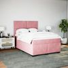 vidaXL Boxspringbett mit Matratze Rosa 140x200 cm Samt 3293229 Bild 5