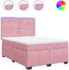 vidaXL Boxspringbett mit Matratze Rosa 140x200 cm Samt 3293229 Bild 2