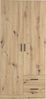 Forte JOAKIM Kleiderschrank 90, Skandi-Stil Schrank, 2-türig, 2 Schubladen, Einlegeböden, Kleiderstange, Holzwerkstoff, Artisan Eiche Holzdekor, 90,8 cm breit x 197 cm hoch x 54 cm tief Bild 2