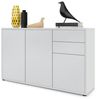 Vladon Sideboard Ben V3, Kommode mit 3 Türen und 2 Schubladen, Weiß matt/Weiß matt (117 x 74 x 36 cm) Bild 4