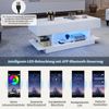 Merax Couchtisch mit Lift-Tischplatte, Höhenverstellbarer Sofatisch, kaffeetisch mit 2 Klappschränken, Wohnzimmertisch mit halboffenem Stauraum, Hochglanz-Teetisch mit LED, Weiß Bild 5