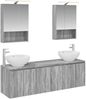 vidaXL Badezimmerschrank-Set 5 pcs Grau Sonoma Holzwerkstoff 3406484 Bild 2