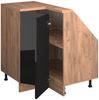 Eck-Küchenschrank für Dachschrägen R-Line Schwarz Hochglanz 75.6 cm mit 1 Tür Vicco Bild 4
