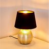 hofstein Tischleuchte schwarze Stoff Wohn Schlaf Zimmer Leuchten Keramik gold Nacht Tisch Bild 4
