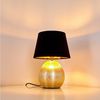 hofstein Tischleuchte schwarze Stoff Wohn Schlaf Zimmer Leuchten Keramik gold Nacht Tisch Bild 3