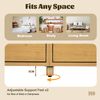 Novelux Sideboard 160x40 cm mit 6 Schubladen & offenen Regalen – MDF & Bambus Eiche, Römisches Design mit Säulen, Höhenverstellbare Füße, 50kg Tragkraft Bild 5
