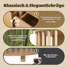 Novelux Sideboard 160x40 cm mit 6 Schubladen & offenen Regalen – MDF & Bambus Eiche, Römisches Design mit Säulen, Höhenverstellbare Füße, 50kg Tragkraft Bild 4