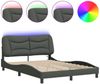vidaXL Bettgestell mit LED ohne Matratze "Hvar" Dunkelgrau 120x200 cm Stoff 3213691 Bild 2