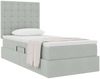 vidaXL Aufbewahrungsbett mit Matratze Hellgrau 90 x 200 cm Samt 3372123 Bild 3