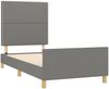 Einzelbettgestell Design für Erwachsene ohne Matratze Dunkelgrau 90x190 cm Stoff d4690e Bild 4