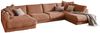 KAWOLA Sofa MADELINE Wohnlandschaft U-Form Cord rost Longchair links 86 x 224 x 425 cm Bild 3
