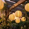 LED Solar Außen-Hängeleuchte, Lampion sandfarben, H 55 cm Bild 3