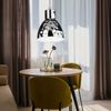 LED Pendelleuchte, Hammerschlag-Optik, Chrom, H 100 cm Bild 2