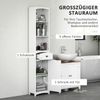 Badezimmer Hochschrank schmal 170cm Badschrank Aufbewahrung mit Schublade Regal weiß Bild 4