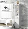 Badezimmer Hochschrank schmal 170cm Badschrank Aufbewahrung mit Schublade Regal weiß Bild 5