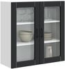 vidaXL Wandglas-Schrank PORTO Schwarz 80 x 31 x 80 cm Holzwerkstoff 885416 Bild 3