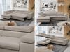 Mks Möbel 'Peter L-form' Ecksofa mit Bettfunktion, Bettkasten & einstellbaren Kopfstützen, Beige, Mikrofaser, mit Topper, links Bild 2