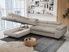 Mks Möbel 'Peter L-form' Ecksofa mit Bettfunktion, Bettkasten & einstellbaren Kopfstützen, Beige, Mikrofaser, mit Topper, links Bild 3
