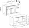 AX LIVING Kommode Nymphen Dunkelgrau 2 Schubladen 3 Türen MDF Eiche Beine Bild 5