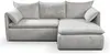 Vente-unique - Ecksofa mit Schlaffunktion - Ecke Rechts - Cord - Hellgrau - TEODORA Bild 3