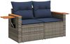 vidaXL 5-tlg. Garten-Sofagarnitur mit Kissen Grau Poly Rattan 3226803 Bild 3