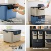 ROTHO Mülltrennsystem Albula Mülleimer 55l mit Frontklappe für die Küche – Recycling System, Behälter ideal für Mülltrennung & Recycling Bild 4