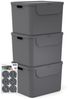 ROTHO Mülltrennsystem Albula Mülleimer 55l mit Frontklappe für die Küche – Recycling System, Behälter ideal für Mülltrennung & Recycling Bild 2