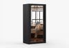 imoebel24 Schwebetürenschrank MILAN 100 cm - Schwarz / Schwarz Bild 5