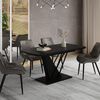 Esstisch Fenaro Schwarz 120 x 80 cm ausziehbar Vicco Bild 3