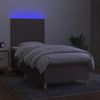 vidaXL Boxspringbett mit Matratze & LED Taupe 90x200 cm Stoff 3135569 Bild 4