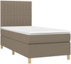 vidaXL Boxspringbett mit Matratze & LED Taupe 90x200 cm Stoff 3135569 Bild 3