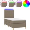 vidaXL Boxspringbett mit Matratze & LED Taupe 90x200 cm Stoff 3135569 Bild 2