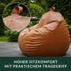 Green Bean® Sitzsack aus Kunstleder mit EPS Perlen Füllung - 90 x 70 cm - Bean Bag - - Cognac Bild 5