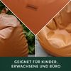Green Bean® Sitzsack aus Kunstleder mit EPS Perlen Füllung - 90 x 70 cm - Bean Bag - - Cognac Bild 3