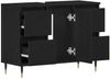 vidaXL Waschbeckenschrank mit Tür Schwarz Eichen-Optik 80 x 33 x 60 cm 862893 Bild 5