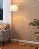 EDISHINE Stehlampe Wohnzimmer, mit E27 LED-Glühbirne, warmweiß, 161cm Bogenlampe mit Leinen-Lampenschirm Bild 2