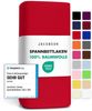 Jacobson Jersey Spannbettlaken Spannbetttuch Baumwolle Bettlaken (120x200-130x200 cm, Rot) Bild 5