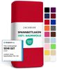 Jacobson Jersey Spannbettlaken Spannbetttuch Baumwolle Bettlaken (120x200-130x200 cm, Rot) Bild 4