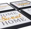 4er-Set Wandbild HWC-N96, Wanddekoration Bilderrahmen Sprüche Sweet Home Welcome World Family, Holz Leinwand 30x30 cm Bild 4