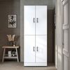Roomart Waschmaschinenschrank DORA-I- Waschmaschinen- & Trocknerschrank mit Türen & Ausziehbrett – Waschküchenschrank für Waschmaschine & Trockner • Weiß-Eiche Bild 4