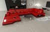 Sofa Messana in Leder - Kunstleder - rot-schwarz - Links Bild 2