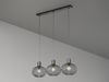 Pendelleuchte GILA 3-flammig mit Gitter Lampenschirmen Schwarz, Breite 120cm Bild 3
