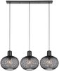 Pendelleuchte GILA 3-flammig mit Gitter Lampenschirmen Schwarz, Breite 120cm Bild 2