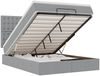 vidaXL Ottoman-Bett mit Matratze & LEDs Hellgrau 140x190 cm Stoff 3314169 Bild 2