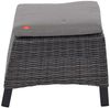 Gartenhocker Corido, Rattan, Grau, Schwarz, 54 x 40 x 50 cm Bild 2
