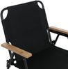 2er-Set Campingstuhl HWC-Q43, Gartenstuhl Balkonstuhl Freizeitstuhl, klappbar Bambus Metall Stoff/Textil ~ schwarz Bild 5