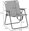 2er-Set Campingstuhl HWC-Q43, Gartenstuhl Balkonstuhl Freizeitstuhl, klappbar Bambus Metall Stoff/Textil ~ schwarz Bild 3