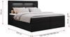 Boxspringbett - Polsterbett mit LED Kopfteil - GOLD-5 - 200x200cm - Schwarz Kunstleder - H4 Bild 5
